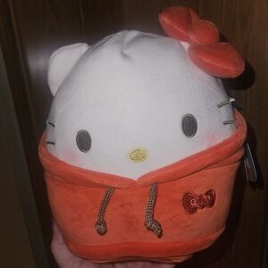 NWT Hello Kitty In Red Hoodie With Bow Squishmallow 8" Sanrio